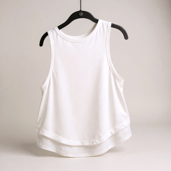 CHRLDR Mock Layered Sleevless Tank Top with Star Cutouts - Picture 2 of 9